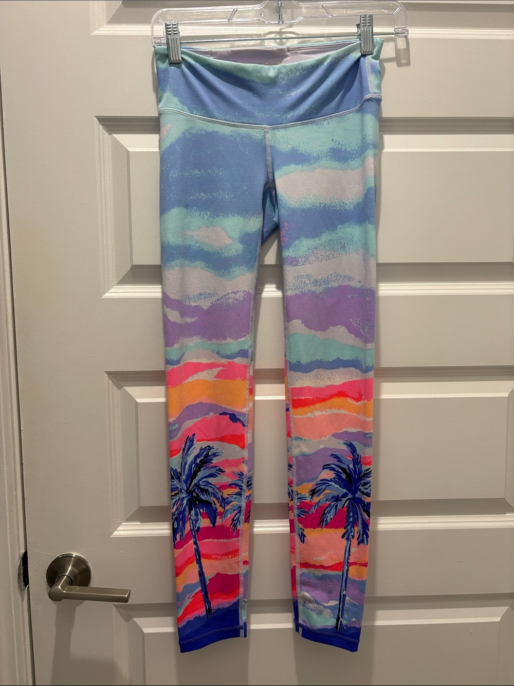 Girls' Pastel Sunset Palm Leggings - Multi